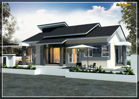 3D view 3 of 5, house RHQ-A4-01 — Bungalow · 1 storey · 4 bed · 3 bath