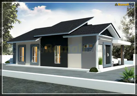 3D view 4 of 5, house RHQ-A4-01 — Bungalow · 1 storey · 4 bed · 3 bath