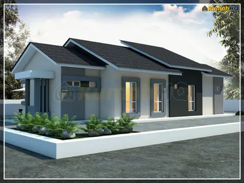 3D view 5 of 5, house RHQ-A4-01 — Bungalow · 1 storey · 4 bed · 3 bath