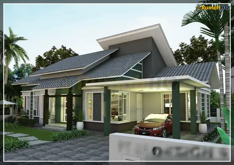 3D view of house RHQ-A4-02 — 1 storey, 1,753 sq ft, 4 bedrooms, 3 bathrooms
