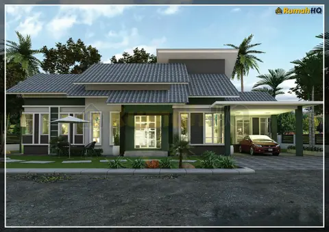 3D view 2 of 5, house RHQ-A4-02 — Bungalow · 1 storey · 4 bed · 3 bath