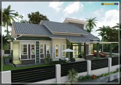 3D view 3 of 5, house RHQ-A4-02 — Bungalow · 1 storey · 4 bed · 3 bath