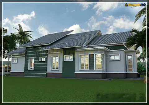 3D view 4 of 5, house RHQ-A4-02 — Bungalow · 1 storey · 4 bed · 3 bath