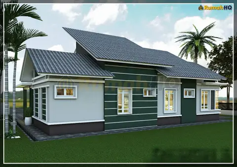 3D view 5 of 5, house RHQ-A4-02 — Bungalow · 1 storey · 4 bed · 3 bath