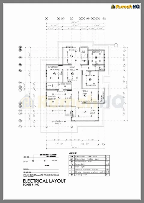 Technical drawing for house RHQ-A4-03, sheet 1 of 10