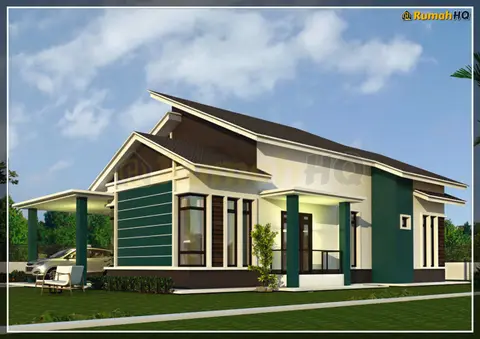 3D view 2 of 5, house RHQ-A4-03 — Bungalow · 1 storey · 4 bed · 3 bath