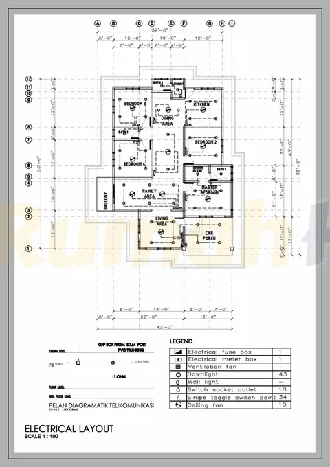 Technical drawing for house RHQ-A4-04, sheet 1 of 10