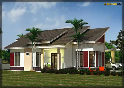 3D view 2 of 5, house RHQ-A4-04 — Bungalow · 1 storey · 4 bed · 3 bath