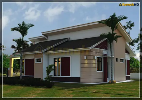 3D view 3 of 5, house RHQ-A4-04 — Bungalow · 1 storey · 4 bed · 3 bath
