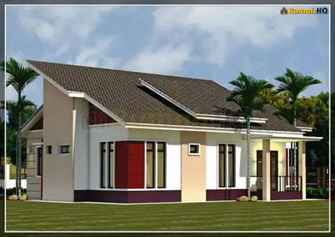 3D view 4 of 5, house RHQ-A4-04 — Bungalow · 1 storey · 4 bed · 3 bath