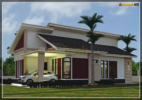 3D view 5 of 5, house RHQ-A4-04 — Bungalow · 1 storey · 4 bed · 3 bath