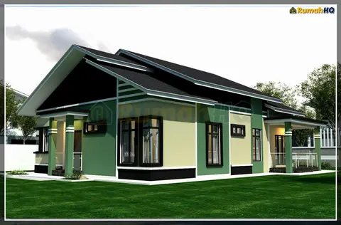 3D view 2 of 5, house RHQ-A4-05 — Bungalow · 1 storey · 4 bed · 3 bath