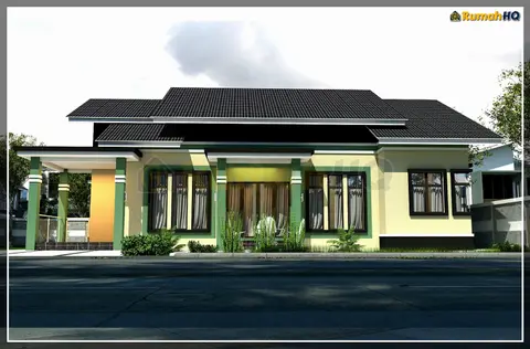 3D view 4 of 5, house RHQ-A4-05 — Bungalow · 1 storey · 4 bed · 3 bath