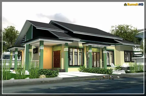 3D view 5 of 5, house RHQ-A4-05 — Bungalow · 1 storey · 4 bed · 3 bath