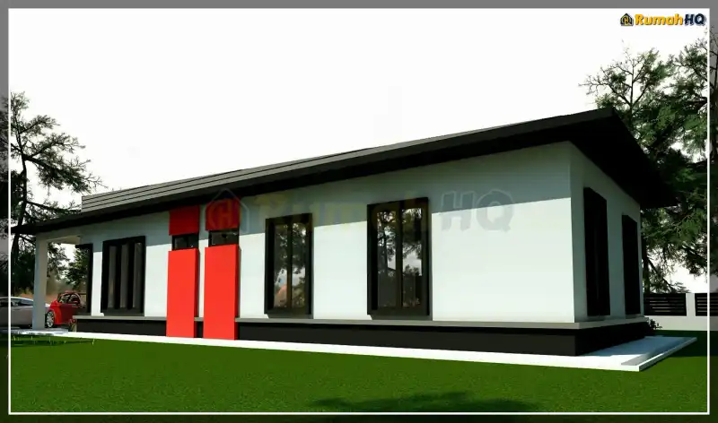 3D view of house RHQ-A4-06 — 1 storey, 1,846 sq ft, 5 bedrooms, 2 bathrooms