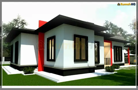 3D view 2 of 5, house RHQ-A4-06 — Bungalow · 1 storey · 5 bed · 2 bath