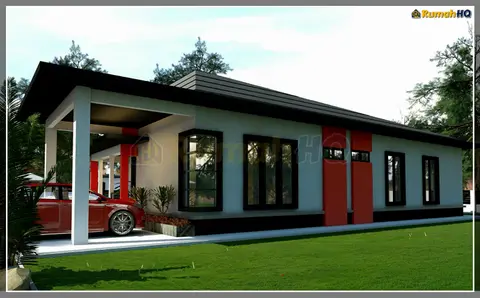 3D view 3 of 5, house RHQ-A4-06 — Bungalow · 1 storey · 5 bed · 2 bath