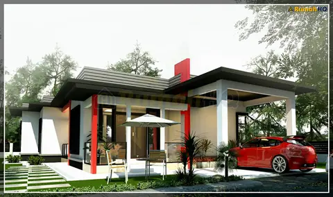 3D view 5 of 5, house RHQ-A4-06 — Bungalow · 1 storey · 5 bed · 2 bath
