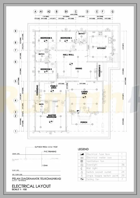 Technical drawing for house RHQ-A4-07, sheet 1 of 6