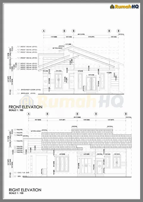 Technical drawing for house RHQ-A4-07, sheet 3 of 6