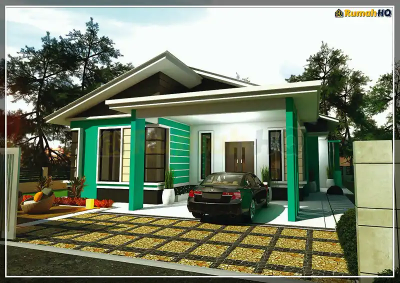 3D view of house RHQ-A4-07 — 1 storey, 1,900 sq ft, 4 bedrooms, 3 bathrooms