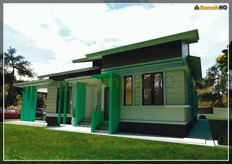3D view 3 of 5, house RHQ-A4-07 — Bungalow · 1 storey · 4 bed · 3 bath
