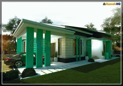 3D view 5 of 5, house RHQ-A4-07 — Bungalow · 1 storey · 4 bed · 3 bath
