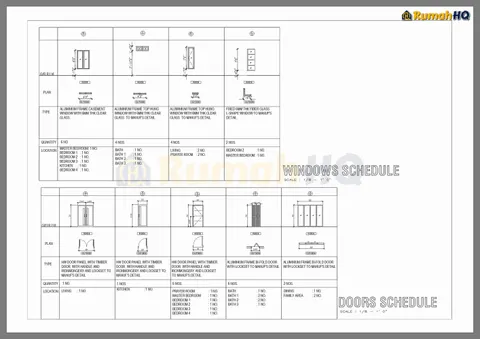 Technical drawing for house RHQ-A4-08, sheet 1 of 8