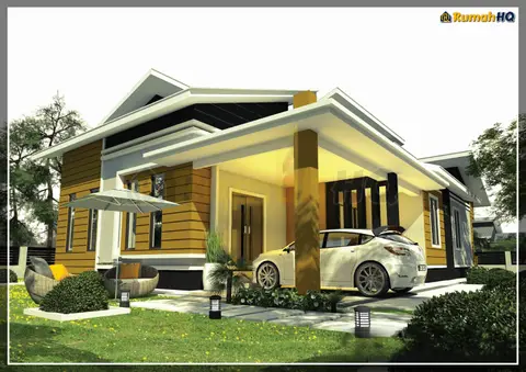3D view 2 of 5, house RHQ-A4-08 — Bungalow · 1 storey · 5 bed · 4 bath