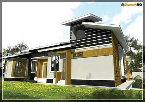 3D view 5 of 5, house RHQ-A4-08 — Bungalow · 1 storey · 5 bed · 4 bath
