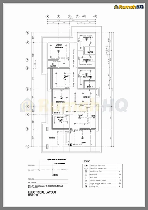 Technical drawing for house RHQ-A4-09, sheet 1 of 9