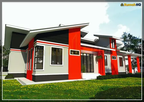 3D view 4 of 5, house RHQ-A4-09 — Bungalow · 1 storey · 5 bed · 4 bath
