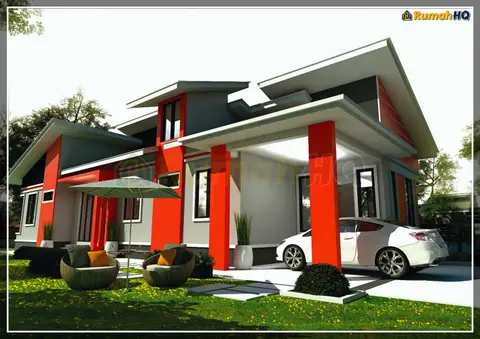 3D view 5 of 5, house RHQ-A4-09 — Bungalow · 1 storey · 5 bed · 4 bath