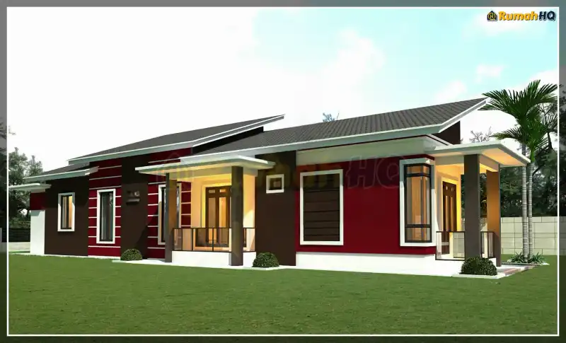 3D view of house RHQ-A5-01 — 1 storey, 1,944 sq ft, 5 bedrooms, 4 bathrooms
