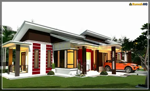 3D view 4 of 5, house RHQ-A5-01 — Bungalow · 1 storey · 5 bed · 4 bath