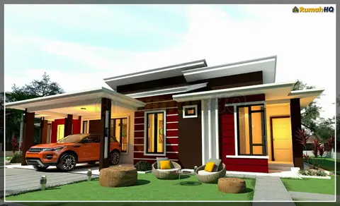 3D view 5 of 5, house RHQ-A5-01 — Bungalow · 1 storey · 5 bed · 4 bath