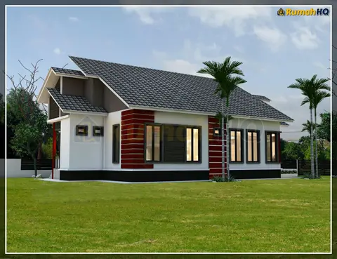 3D view 3 of 5, house RHQ-A5-02 — Bungalow · 1 storey · 5 bed · 4 bath