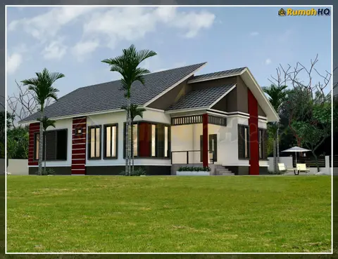 3D view 5 of 5, house RHQ-A5-02 — Bungalow · 1 storey · 5 bed · 4 bath