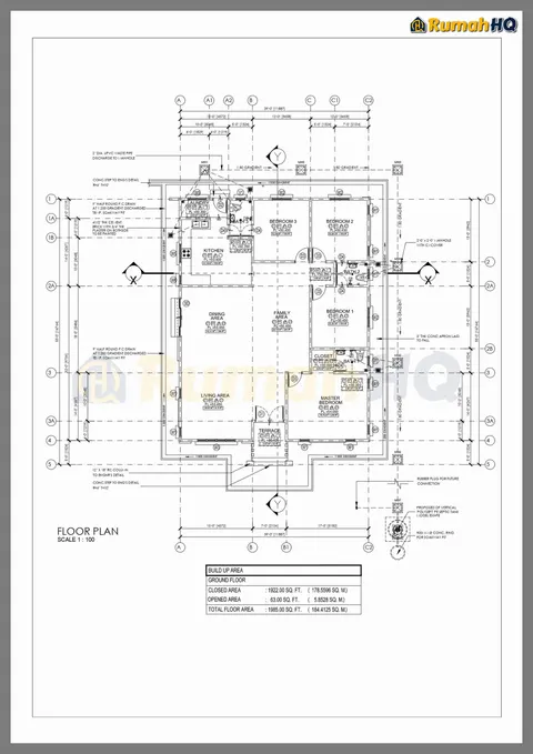 Technical drawing for house RHQ-A5-03, sheet 1 of 10