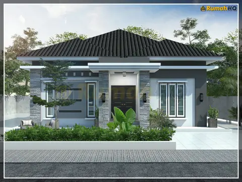3D view 2 of 5, house RHQ-A5-03 — Bungalow · 1 storey · 4 bed · 3 bath