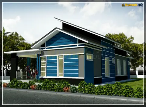 3D view 3 of 6, house RHQ-A5-04 — Bungalow · 1 storey · 4 bed · 4 bath