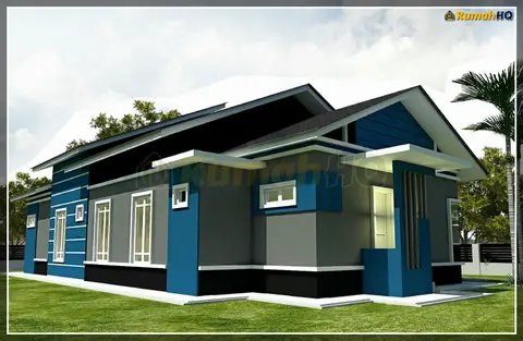 3D view 4 of 6, house RHQ-A5-04 — Bungalow · 1 storey · 4 bed · 4 bath