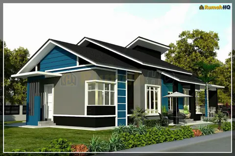 3D view 5 of 6, house RHQ-A5-04 — Bungalow · 1 storey · 4 bed · 4 bath