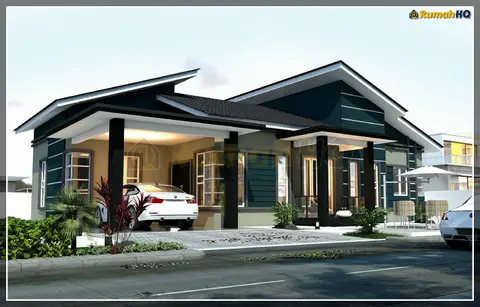 3D view 1 of 5, house RHQ-A5-05 — Bungalow · 1 storey · 4 bed · 3 bath