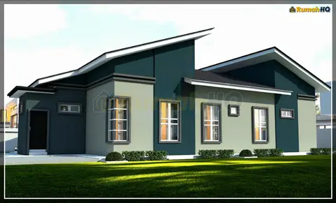 3D view 4 of 5, house RHQ-A5-05 — Bungalow · 1 storey · 4 bed · 3 bath
