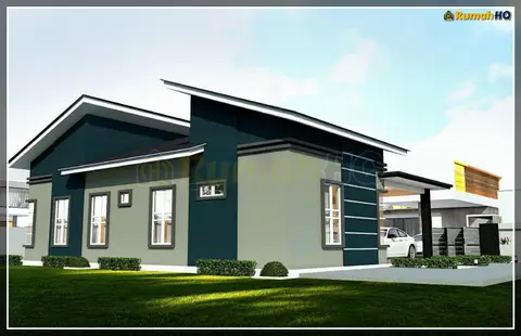 3D view 5 of 5, house RHQ-A5-05 — Bungalow · 1 storey · 4 bed · 3 bath