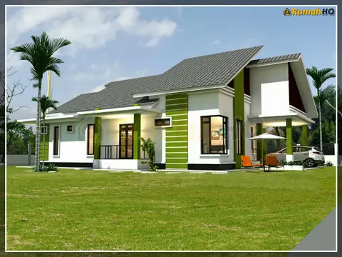3D view 4 of 5, house RHQ-A5-06 — Bungalow · 1 storey · 4 bed · 3 bath