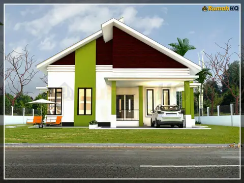 3D view 5 of 5, house RHQ-A5-06 — Bungalow · 1 storey · 4 bed · 3 bath