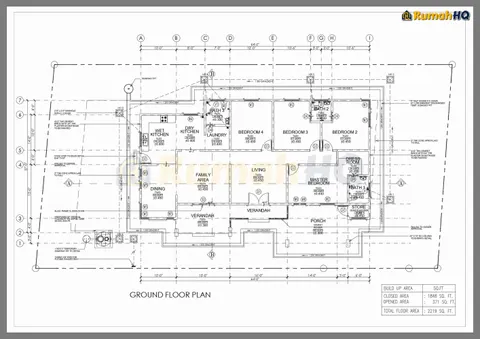 Technical drawing for house RHQ-A5-07, sheet 1 of 13