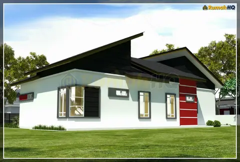 3D view 4 of 5, house RHQ-A5-07 — Bungalow · 1 storey · 4 bed · 3 bath